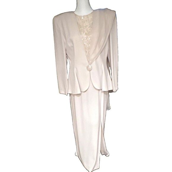 Daymor Couture Jackets & Blazers - Daymor Couture Beige 2-Piece Skirt Suit Set Jacket & Skirt Women’s Size 10